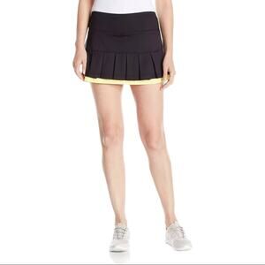 Bolle High Performance Pleated Golf Tennis Skort Skirt Black Yellow Size Medium